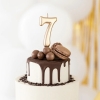 Świeczki urodzinowe tort świeczka złoty cyfra 7
